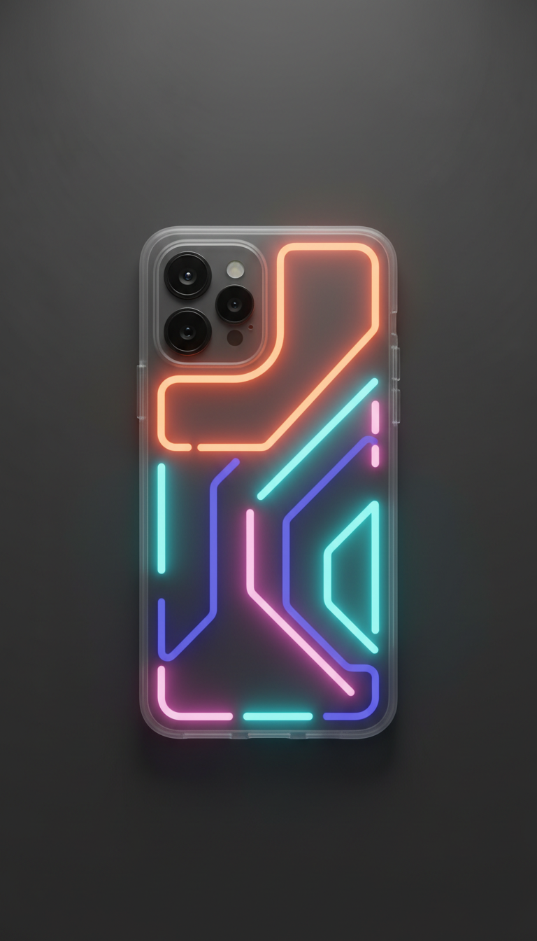Neon-accented smartphone case with shock protection