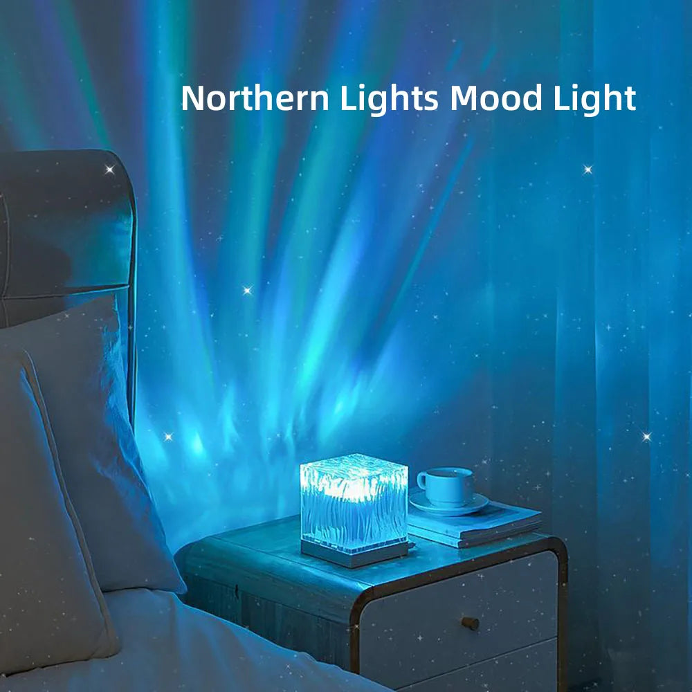 🌌 Lámpara Aurora Boreal & Océano ✨ Luz Ambiente LED