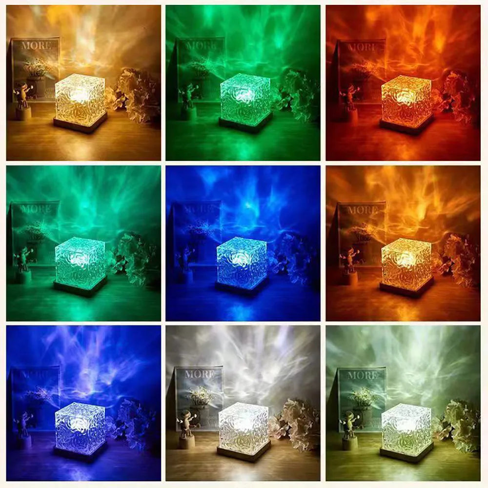 🌌 Lámpara Aurora Boreal & Océano ✨ Luz Ambiente LED