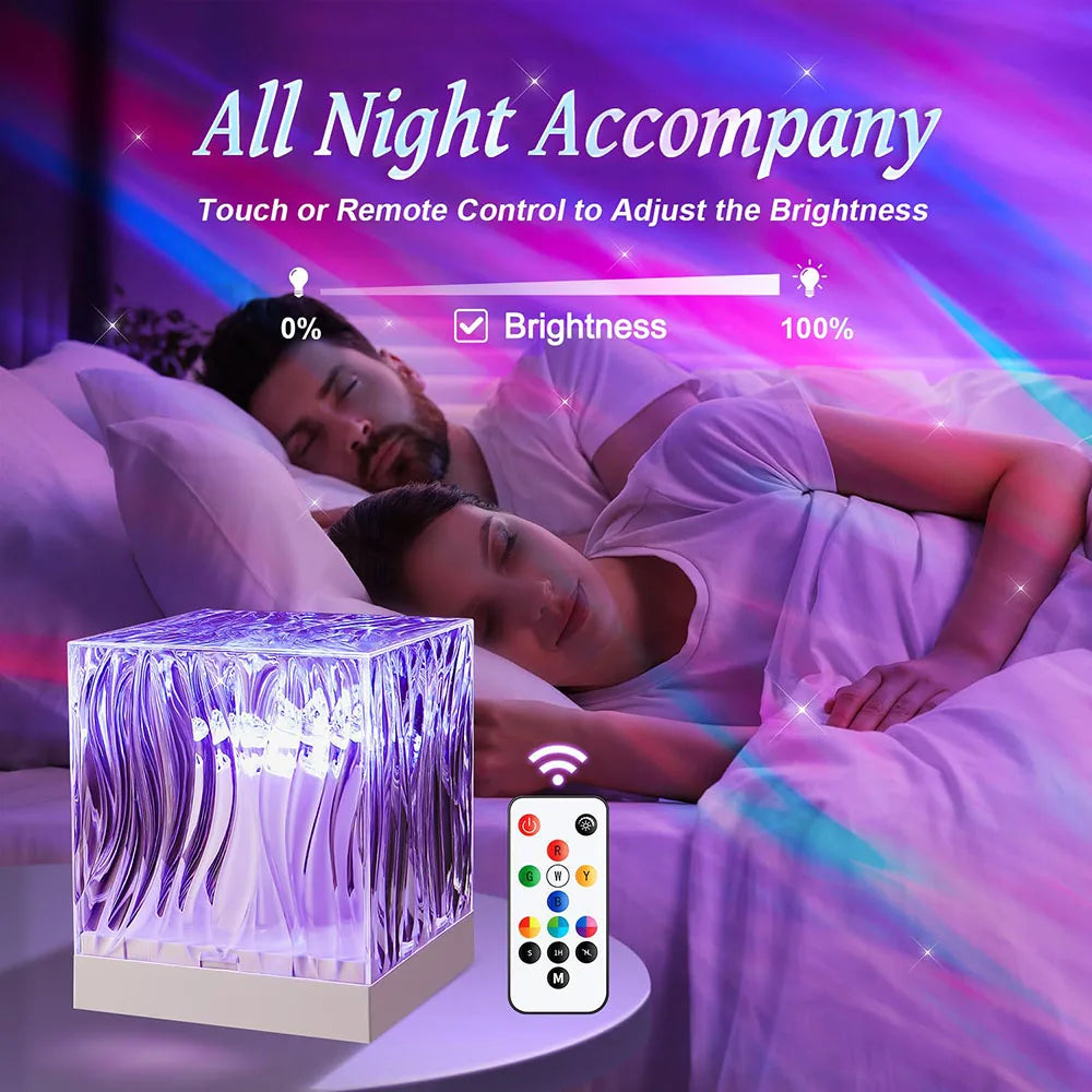 🌌 Lámpara Aurora Boreal & Océano ✨ Luz Ambiente LED